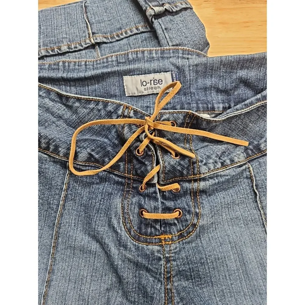 Jordache Vintage Y2K Lo-Rise Women's Blue Jeans Carpenter Capris‎ Size 13/14